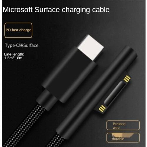 Typec surface connected to usb-c 15V 3A PD charger cable for Microsoft Surface Pro 3/4/5/6 forSurface Laptop 1/2/3 Go book