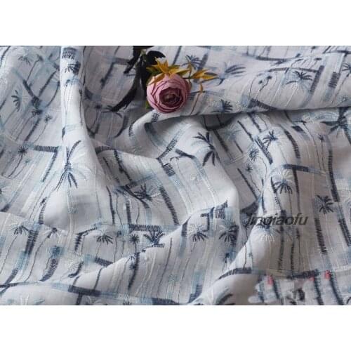 Original plant coconut tree rural style ramie embroidered dress clothing fabric High-end linen fabric