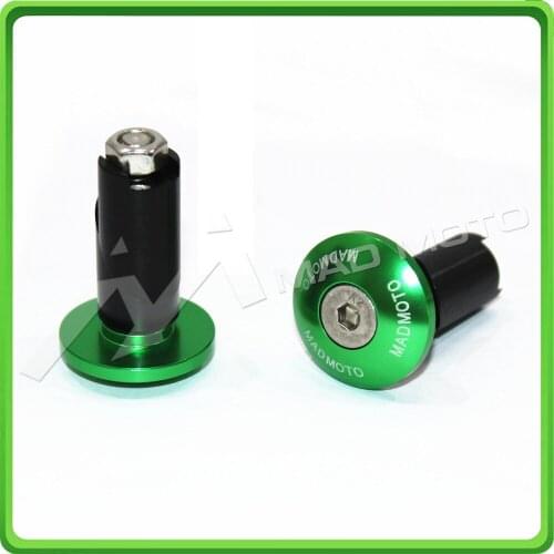 Motorcycle Bar end Plug Grip, Handlebar weights Dampener 22mm 7/8 ", Anti Vibration green