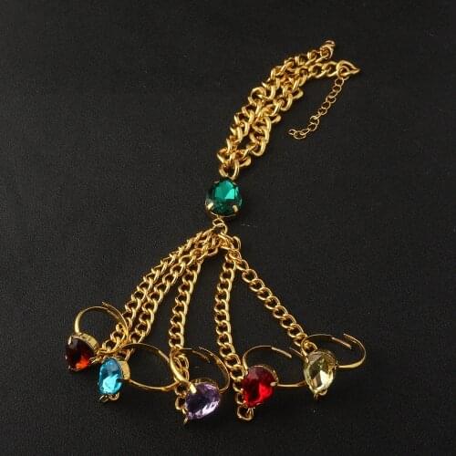 2021 hot sale gemstone infinity glove ring bracelet new fashion power bracelet bracelet stone for women girl jewelry gift set