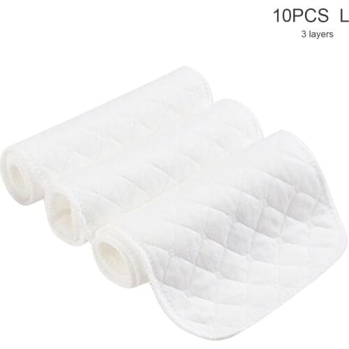 10 Pcs Cotton Reusable Washable Breathable Washable Reusable Infant Diaper Baby For Baby Cloth Diapers Nappy 3/6 Layer