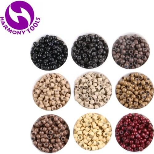 1000pcs Copper Nano Silicone Micro Rings Links Beads Hair Beads For Nano Tip Extension 9 colors
