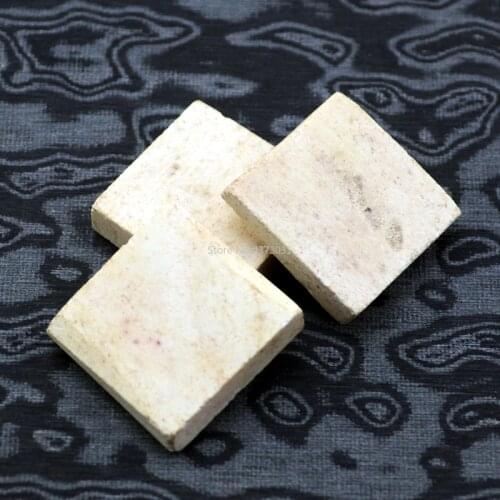 2pcs Damascus tea knife septum knife handle spacer natural bovine bone patch material 26X36X5mm