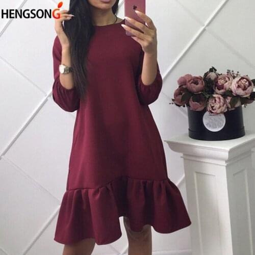 2018 New Women Dresses Autumn Casual Beach Party Chiffon Dress Ruffles Sundress Female Fashion Lantern Sleeve Mini Dress
