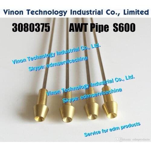 3080375 edm AWT Pipe L=285 D=2.0-1.0mm S600 Upper for Sodic A500,A325,AP200L,AP450L AWT 85 type 0200429 edm AWT PIPE for 85