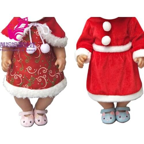 43cm baby doll Christmas Santa Claus dress for 18 inch girl doll toys Christmas dress girl gifts