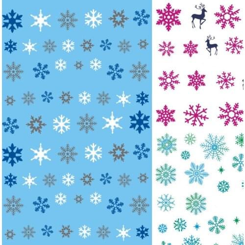 5 Sheets Mix Color Water Transfer Nail Stickers Christmas Theme Pattern Deer Snowflake Image Tips Nail DIY Decoration Decal