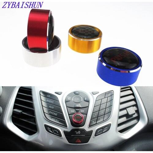Car Aluminum Volume Control Button Trim Cover Key Button Sticker Covers for Ford New Focus 3 MK3 to MK4 2012-2016 accessories