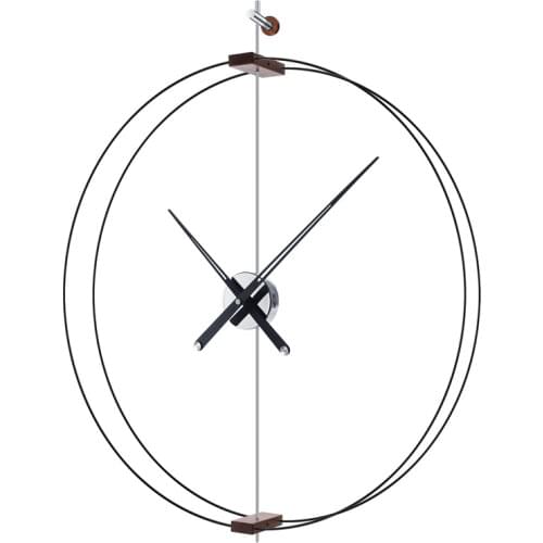 Large Wall Clock Modern Spain Minimalist Walnut Wood Hanging Clocks Wall Home Decor Living Room Luxury Pocket Watch Silent Gift