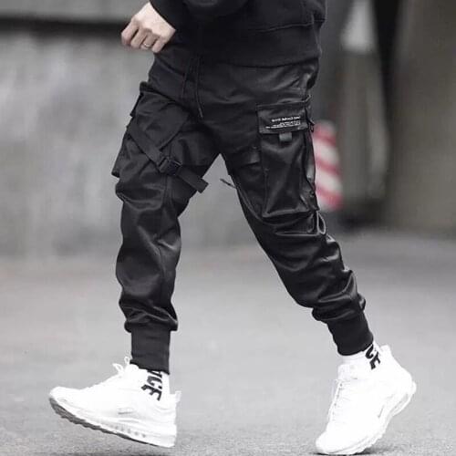 April MOMO 2020 Men Spring Hip Pop Harlan tooling pants Elastic Waist Hip Pop Pencil Pants Trousers Streetwear Hombre Sweatpants