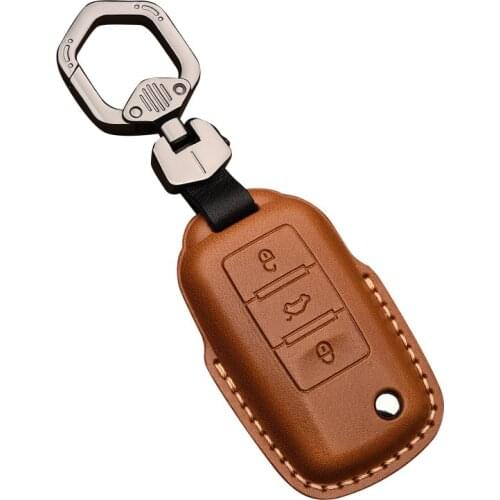 Leather Car Key Case Cover for VW Golf Bora Jetta POLO GOLF 7MK7 Passat Skoda Octavia Combi A7 A5 Fabia SEAT Ibiza Leon fob