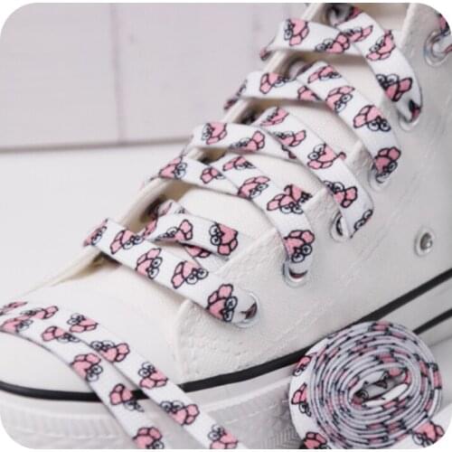 Coolstring Shoestring Pink of Sesame Street Series Flat Cotton Shoe laces Adorable Carton Women Sneakers Shoelaces