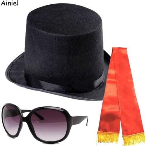 Hot Coffin Dance Cosplay Props Ghana Dancing Pallbearers Hat Funeral Professional Team Display Cap Glasses Ribbon Funny Costumes