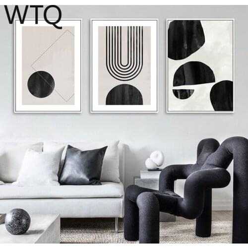 Canvas Painting Modern Abstract Black White Geometric Posters and Printed Wall Art Wall Room Decoration Canvas Art Surprise Box