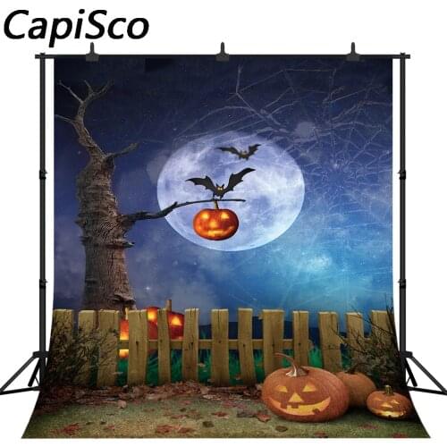 Capisco Halloween Photography Backdrop Pumpkin fence bat Background Children Newborn party Banner Decor Photo Booth Shoot Props