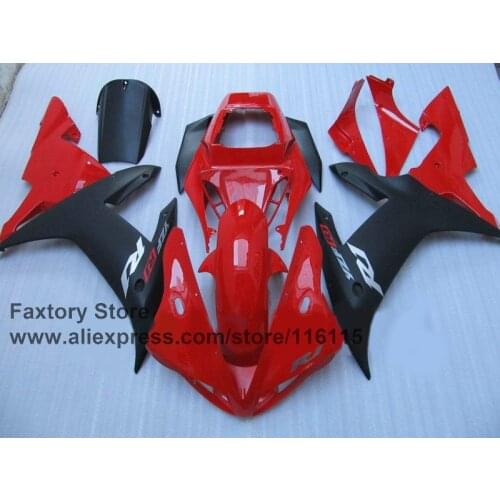 Full injection fairings set for YAMAHA R1 2002 2003 YZF R1 02 03 red black motorcycle fairing kit