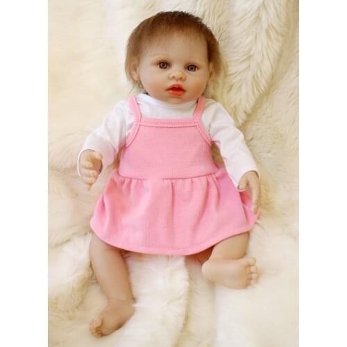 Dollmai 43cm Full Silicone Body Reborn Baby Doll Toy Realistic Newborn Princess Babies Doll Girl Brinquedos Bathe Toy