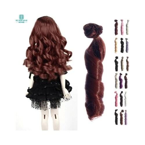 1pcs 15cm*100CM doll Wigs/hair Curls Hair for dolls 1/3 1/4 BJD/SD diy Modeling Brown Blonde Black Milk