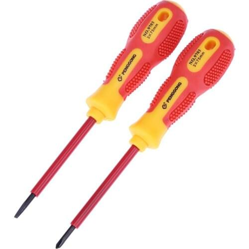 Multi-purpose Cross / Straight Screwdriver Insulated Magnetic Electrical Hand Screwdriver For Electrician Maintenance Tools