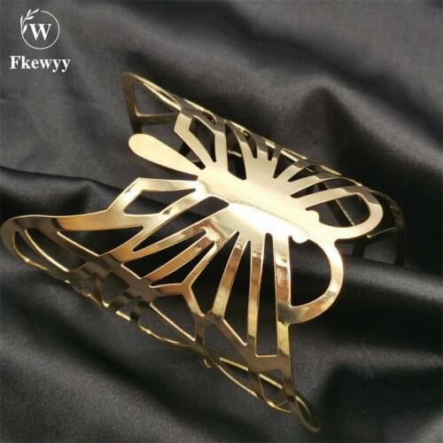 Fkewy Fashion Jewelry Bracelets For Women Punk Gold Plated Jewellery Designer Butterfly Gothic Bracelet Woman Charm Accessories