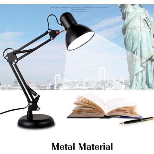 Table Desk Lamps E27 Reading Light Eye-Protection Adjustable Metal Flexible Folding LED Desk-Decor Lamp Home Study