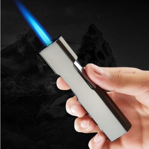 New Turbo Compact Butane Jet Lighters Torch Straight Flame Metal Cigarette Lighter Gas 1300 C Windproof Petrol Lighter