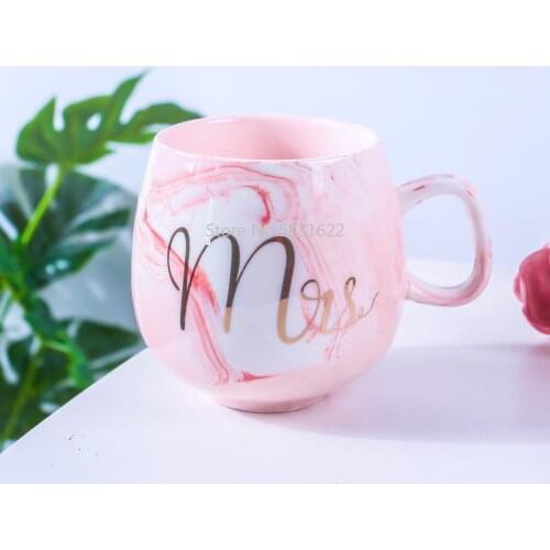 New Creative Marble Ceramic Mug Pot Belly Mug Coffee Cup Breakfast Mug Mug Couple Gifte Friends