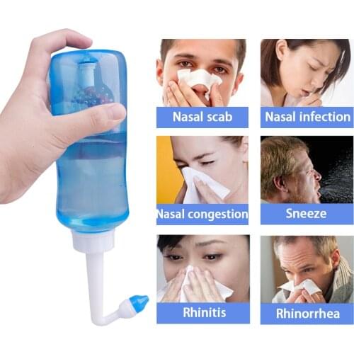 300ml 500ml Cleaner Spray Neti Pot Avoid Sinusitis Rhinitis Treatment Plastic Nasal Irrigator Pressure Valve Control