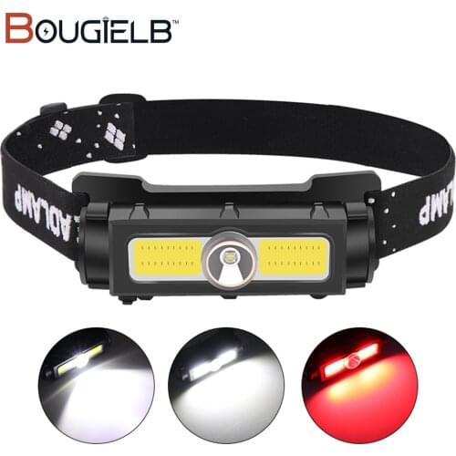 Portable XPG+COB Led Headlamp USB Rechargeable Flashlight 7 Mode Powerful Built-in Battery Outdoor Camping Fishing Headlight