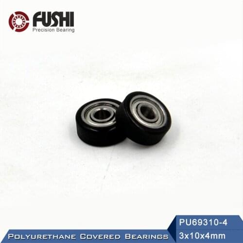 PU 693 Polyurethane Covered Bearing 3*10*4 mm ( 4 Pcs ) Shaft 3mm PU69310-4 Urethane Cover PU693 Bearings