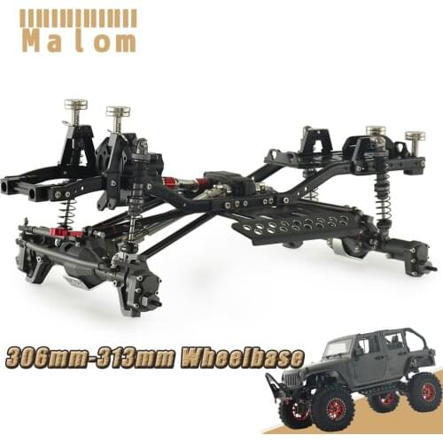 SCX10 313mm Wheelbase Metal Chassis Frame kit With Prefixal Planetary Gearbox Portal Axle for 1/10 RC Crawler Off Road Truck