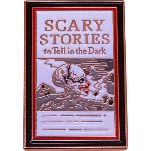 Scary stories to tell in the dark enamel pin Alvin Schwartz Retro book badge 80s 90s Nostalgia Pin