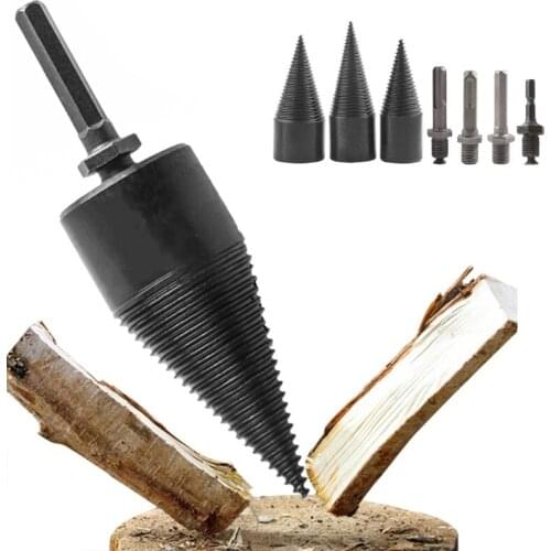 Home Outdoor Wood Chopping Drill Bit Firewood Machine Drill Parts Wood Cone Reamer Punch Driver Replacement Parts