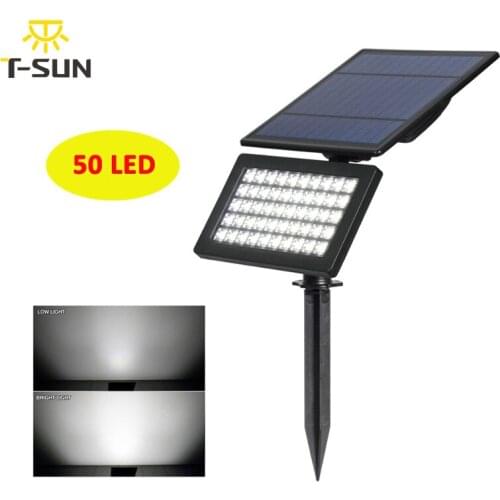 T-SUNRISE 5W LED Solar Garden Lights Adjustable 50 LEDs Solar Powered Lamp Outdoor Landscape Wall Light for Outdoor Garden Yard