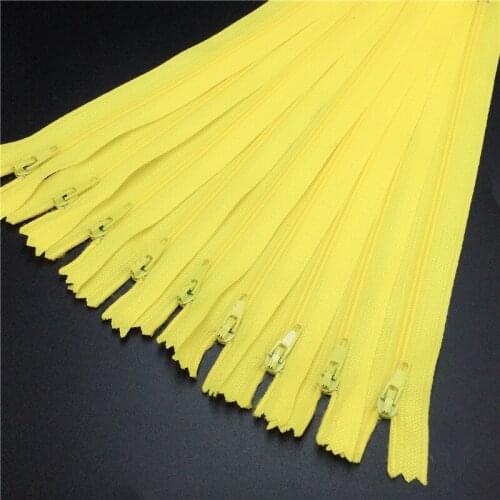 10pcs yellow color 3# Closed Nylon Coil Zippers Tailor Sewing Craft (6-24 Inch) 15-60CM