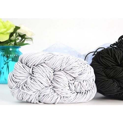 1.5MM x1000M THIN ROUND BLACK/ WHITE ELASTIC LUREX METALIC CORD SWING TAG GIFT WRAPPING Ornaments Elastic Cords String