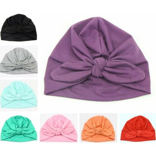 10 pcs/lot, Cotton Turban With Bow, Solid Color Turban Headwraps