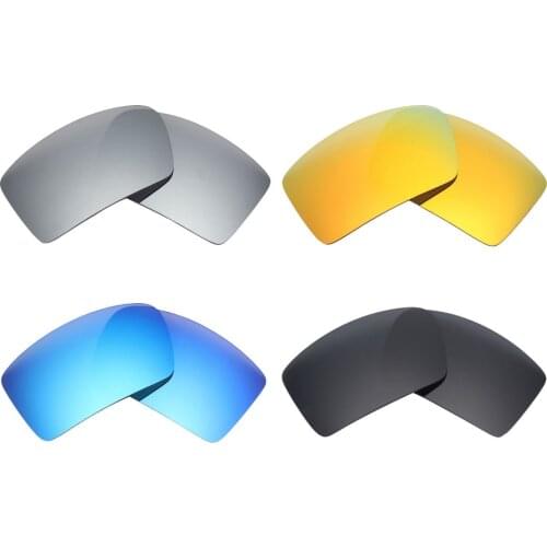 4 Pairs MRY POLARIZED Replacement Lens for Oakley Eyepatch 1&2 Sunglasses Stealth Black & Ice Blue & Fire Red & Silver Titanium