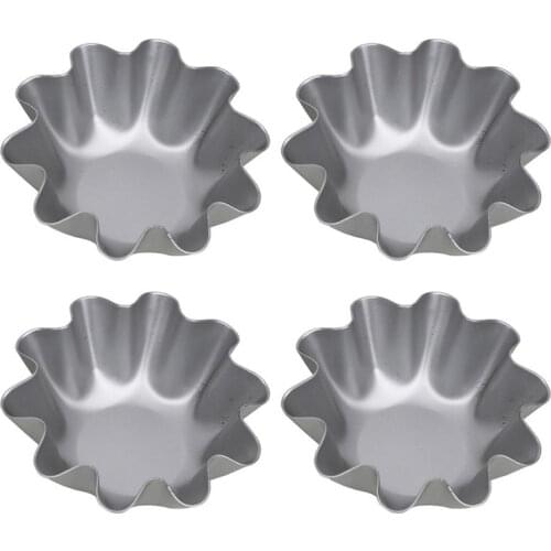 4Pcs Egg Tart Molds Aluminum Alloy Tart Moulds Mini Tart Pans Kitchen Gadget