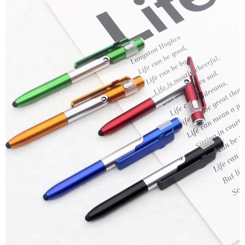 4 in 1 LED Folding Light Pen Multi-functional Touch Capacitance Ballpoint Pen Tablet Cellphone Universal Mini Capacitive Pen