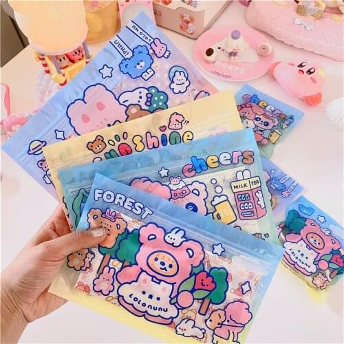 5pcs Candy food Cookies Packaging Bags Mask storage Bag 5 Random Styles Creative Cute Snack Sealed Bag Small Package For Gifts