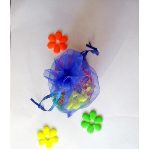 500pcs 17*23cm Royal Blue Organza Gift Bag Jewelry Packaging Display Bags Drawstring Pouch For Bracelets/necklace Mini Yarn Bag