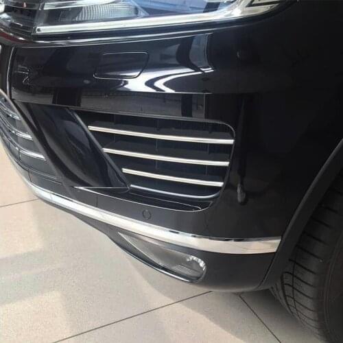 6pcs Car Styling Front Bumper Lower Grille Cover Racing Grills Stainless Steel Sticker For VW Volkswagen 2016-2018 Touareg