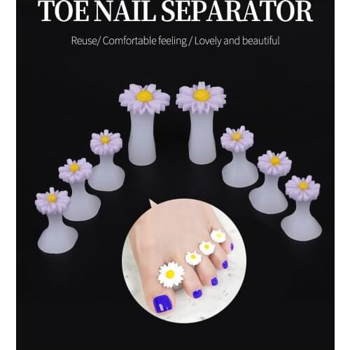 8pcs/Lot Soft Silicone Toe Separator Flower Heart Diamond Hand Foot Finger Divider Form Manicure Pedicure Care Nail Art Tool