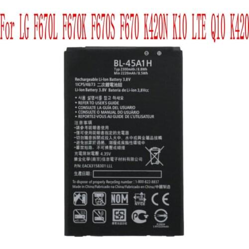 New High Quality 2300mAh BL-45A1H Battery For LG F670L F670K F670S F670 K420N K10 LTE Q10 K420 Cell Phone