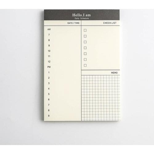1pc Student Stationery Day Plan Notebooks Can Tear Notepads Business Office Schedule Book 52 Sheets Message Books Daily Planner