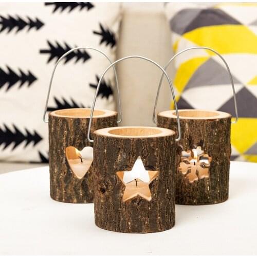 Wooden Tea Light Candle Holders Christmas Decorations Rustic Wall Hanging Wedding Party Birthday Holiday Home Decor