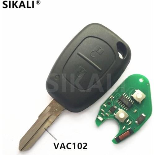 Remote Car Key for CLIO SCENIC KANGOO 433MHz with Chip ID46 PCF7946, VAC102 Blade for Renault