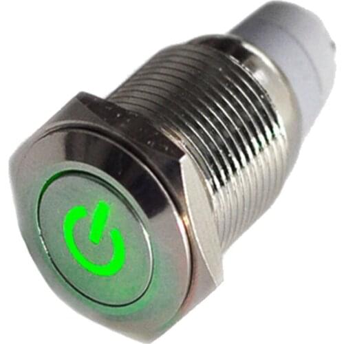 EE support 16mm 12V 3A Silver Metal Push Button Switch LED Latching Control ON-OFF Universal Car Accessories