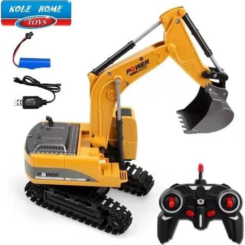 2.4G RC Excavator Electric Mini Remote Control Bulldozer 1:24 Alloy Plastic Engineering Car Truck Dump Crane Vehicle Toy For Boy